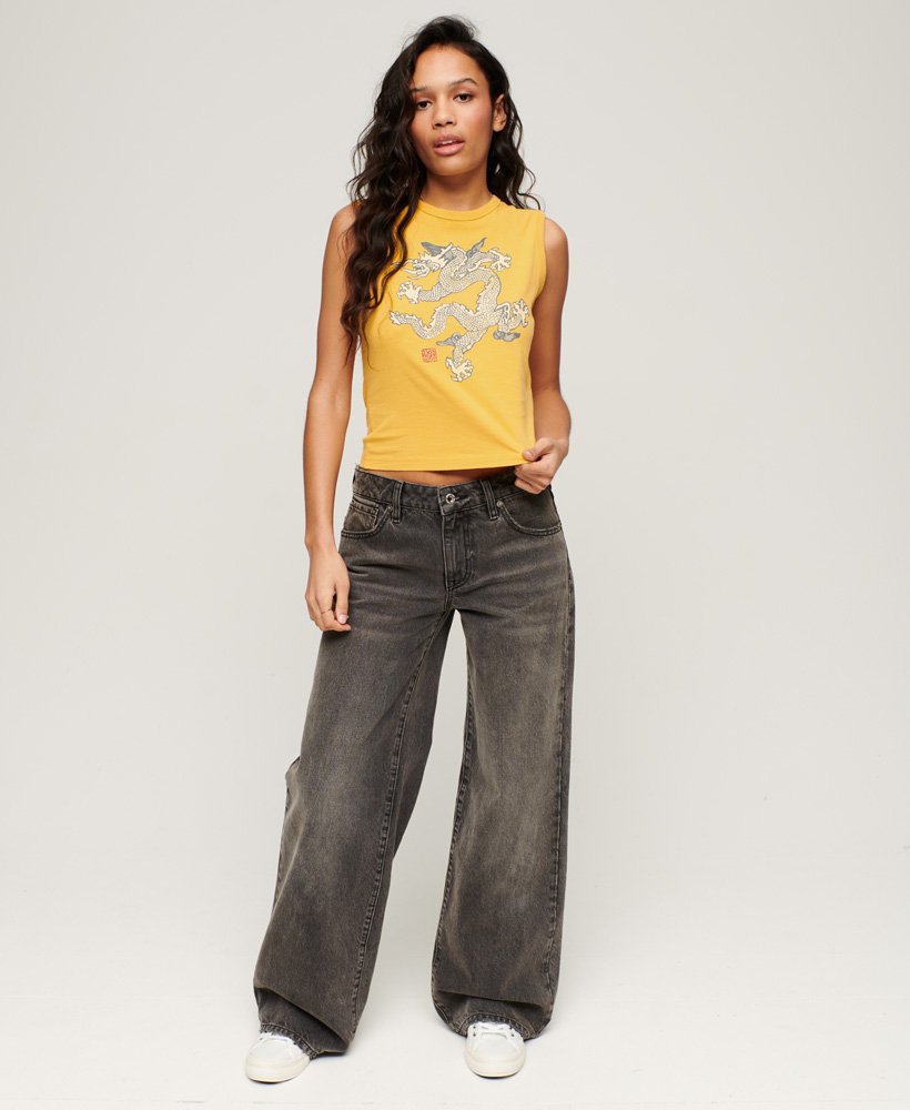 superdry x komodo vintage vest top in pigmentgeel