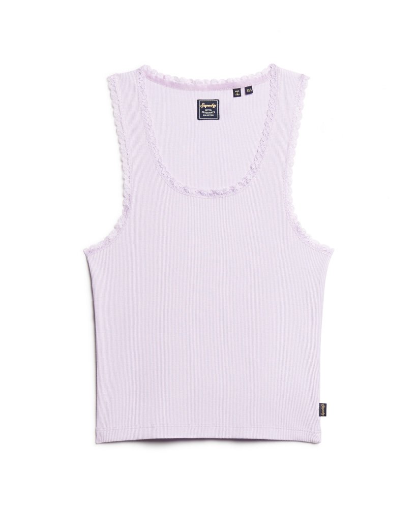 vintage vestje met kanten rand van athletic essentials in palma violet