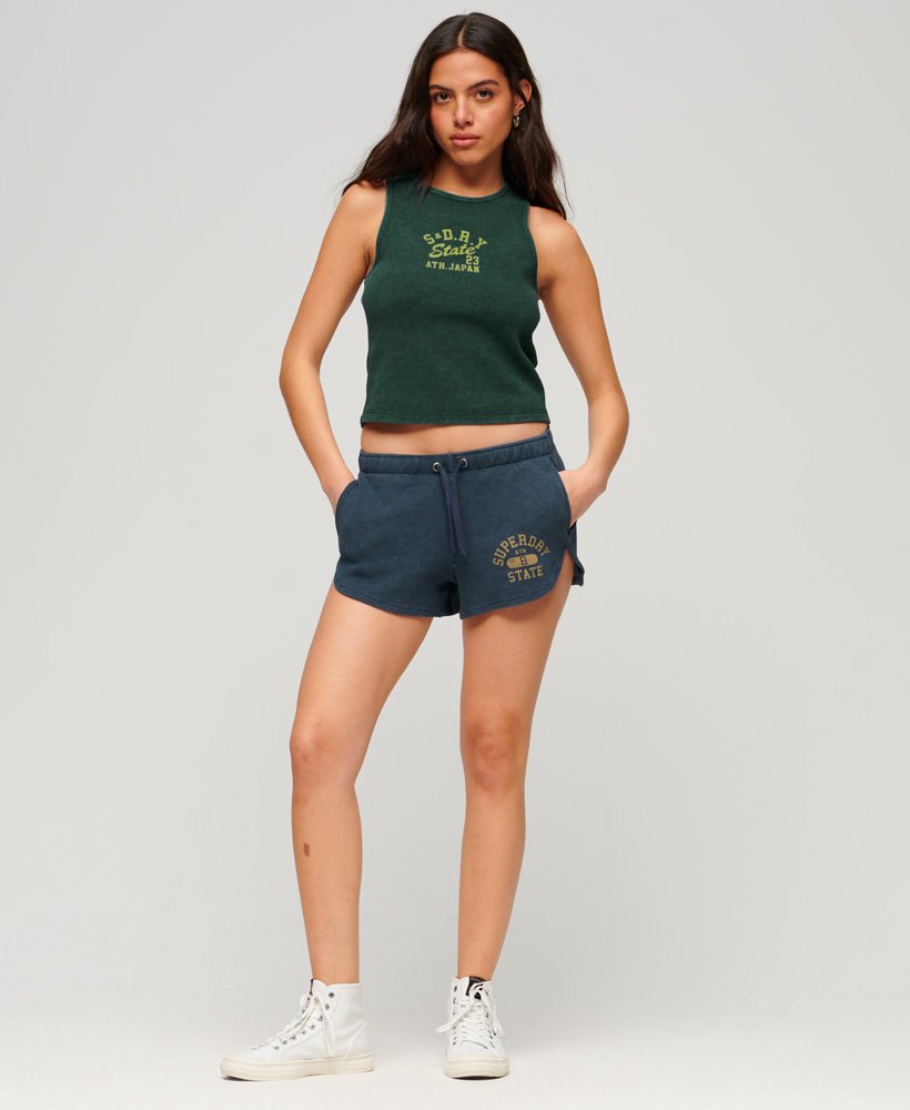 athletic essentials wafel tanktop in donker dennengroen
