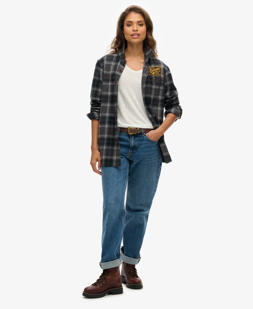 jersey top met lange mouwen en v-hals in lichtgrijs metallic