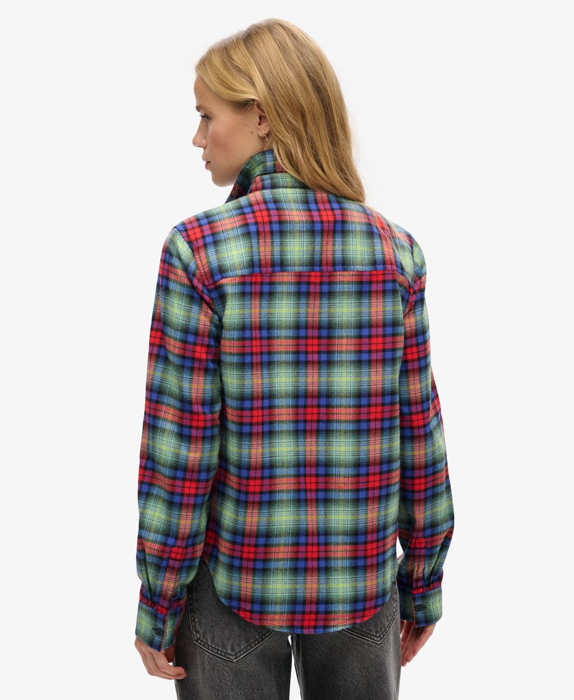 geruit flanellen shirt in houthakkersstijl met arizona-ruitpatroon