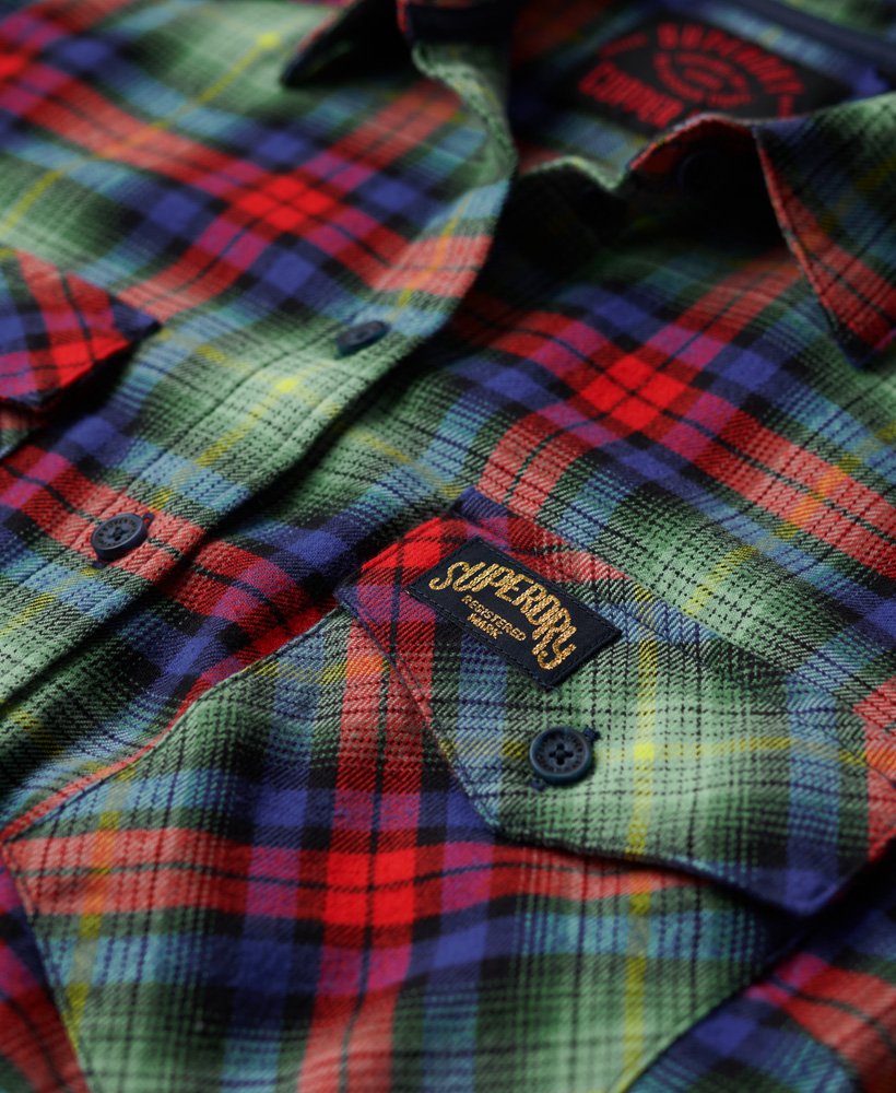 geruit flanellen shirt in houthakkersstijl met arizona-ruitpatroon