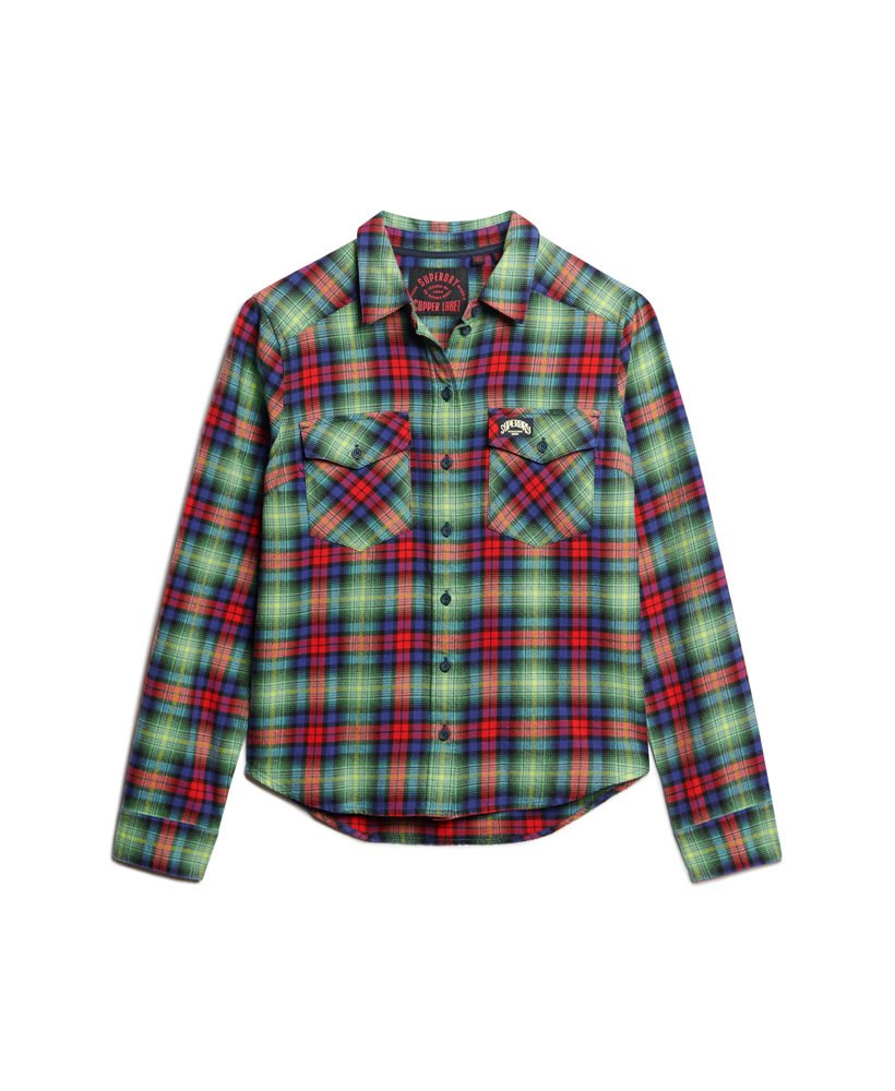 geruit flanellen shirt in houthakkersstijl met arizona-ruitpatroon