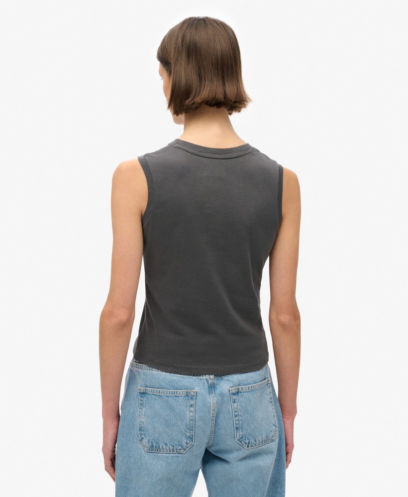 tattoo-vest met strasssteentjes in antraciet.