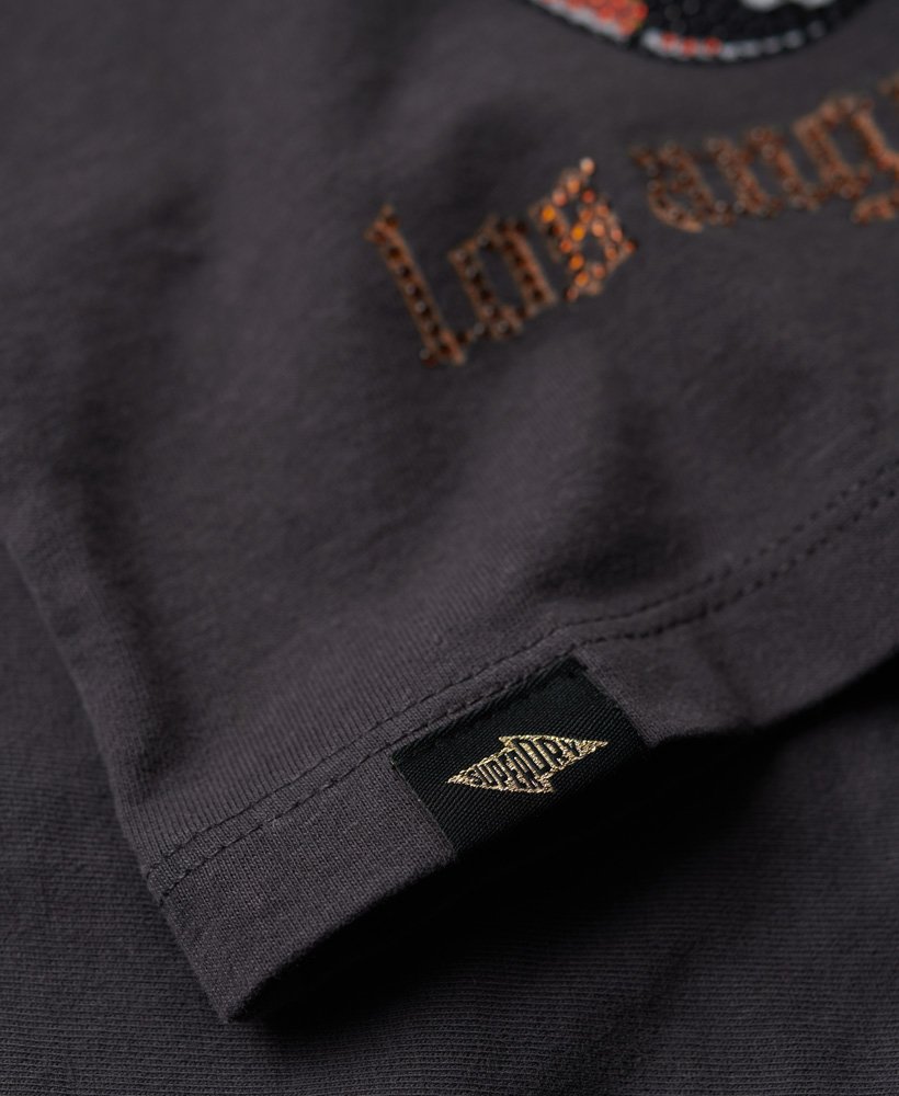 tattoo-vest met strasssteentjes in antraciet.