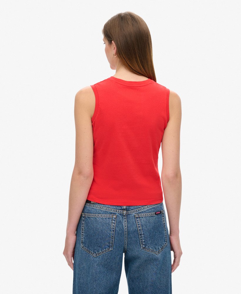 tattoo-vest met strasssteentjes in frisdrankrood