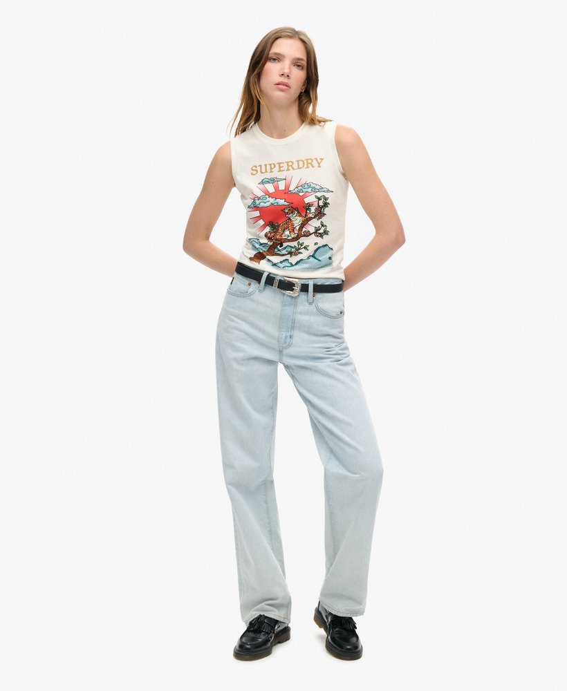 tattoo-vest met strasssteentjes in winterwit