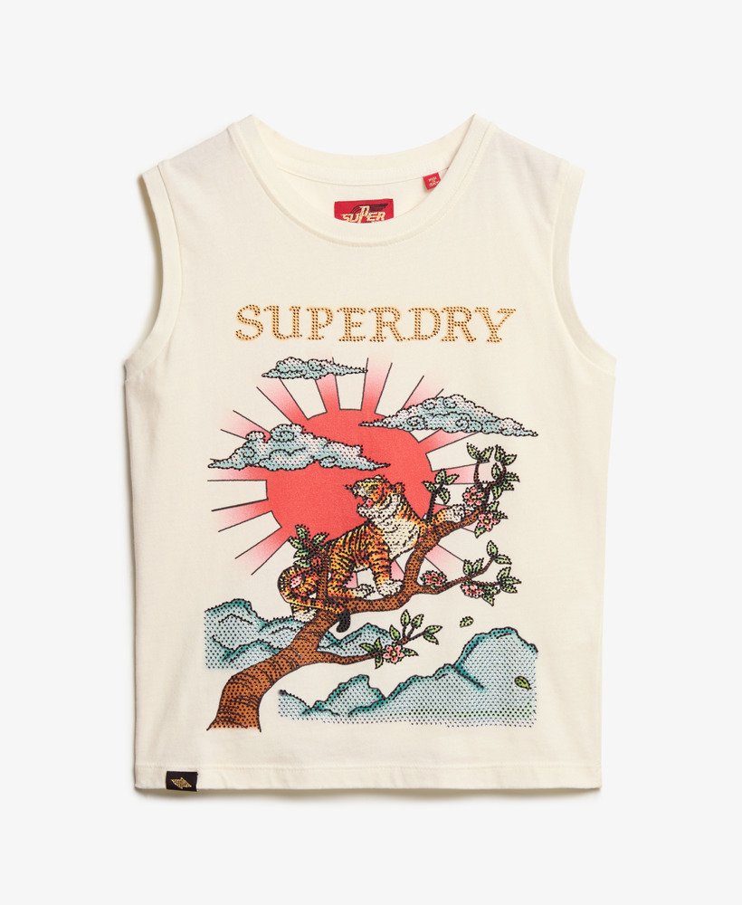 tattoo-vest met strasssteentjes in winterwit