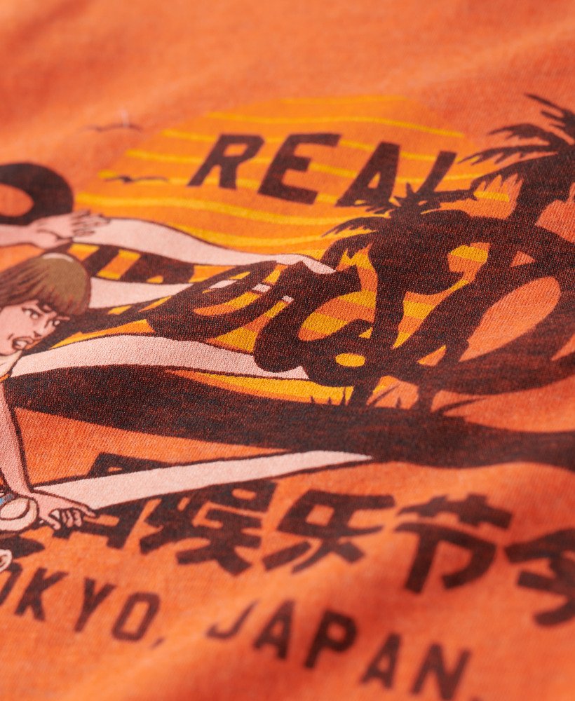 la vintage logo graphic slim vest top in soda pop orange marl