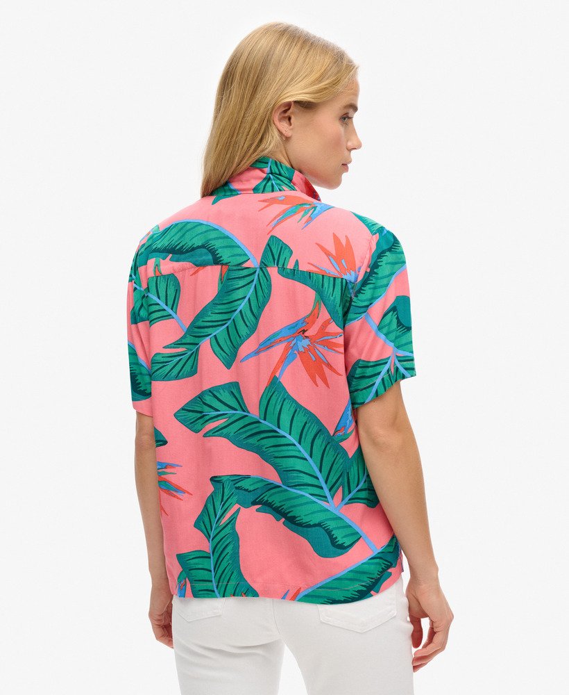 strandresortshirt in roze paradijs
