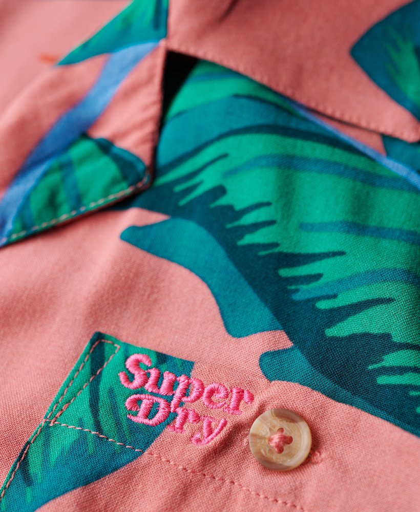 strandresortshirt in roze paradijs