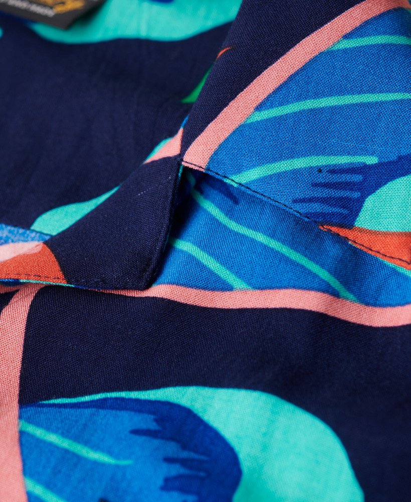 strandresortshirt in marineblauw paradise
