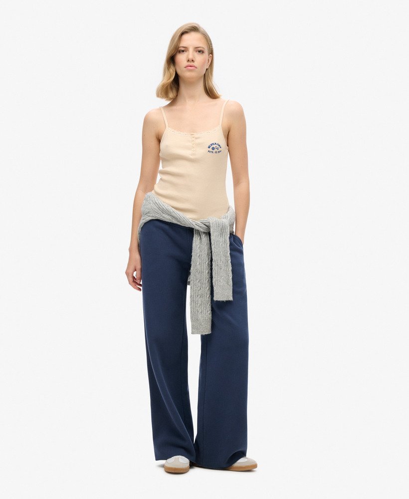 athletic essentials button down cami top in tapioca cream beige