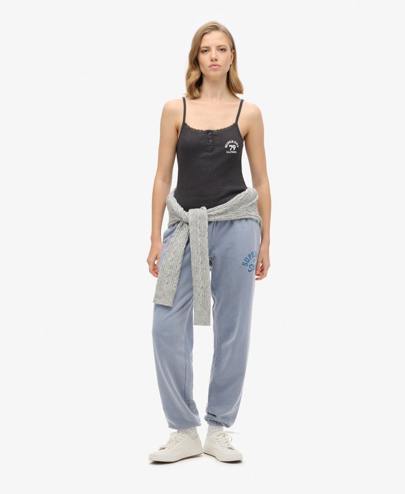 athletic essentials button down cami top in charcoal grey marl