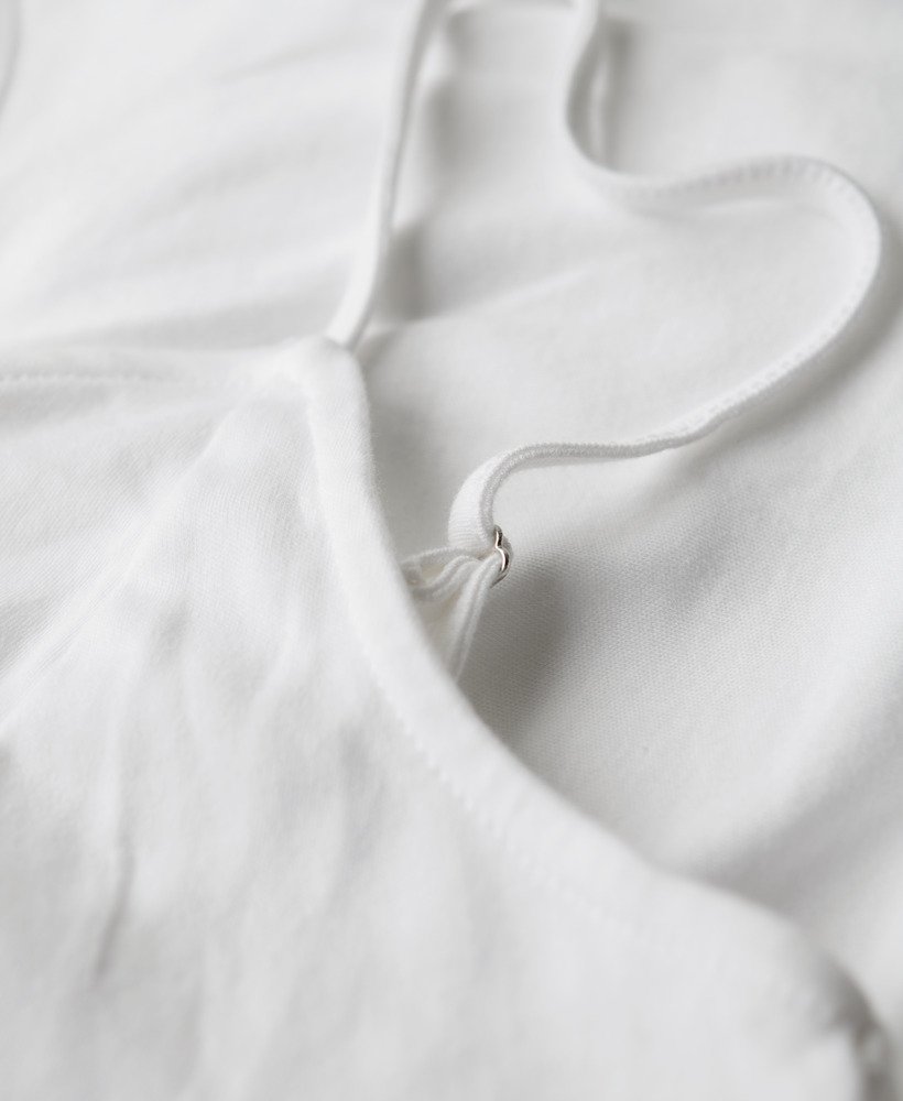 gelaagde jersey camitop in gebroken wit