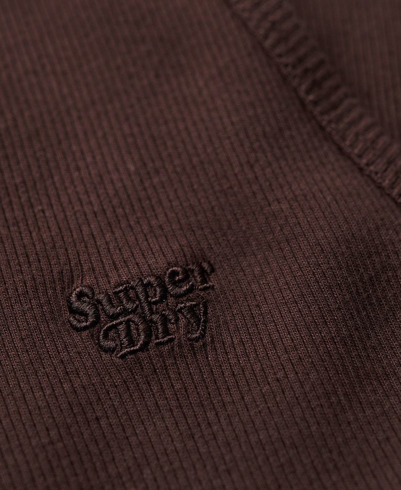 essential logo racer vest top in donkerbruin