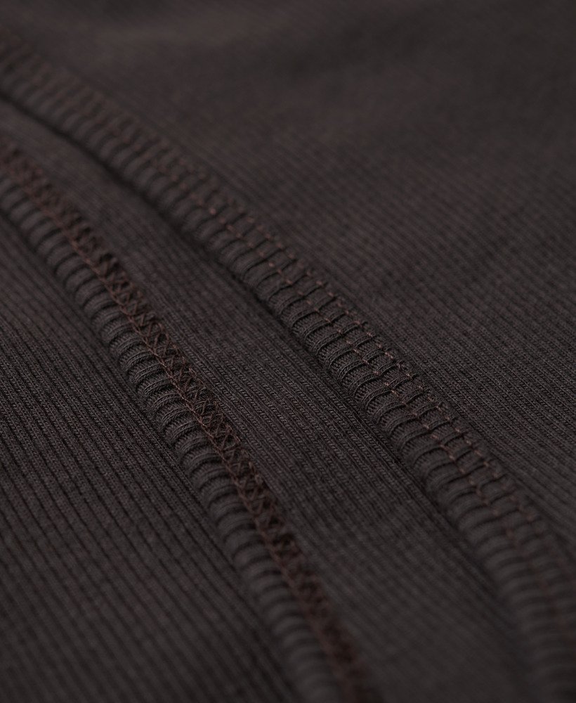 essential logo racer vest top in bison black