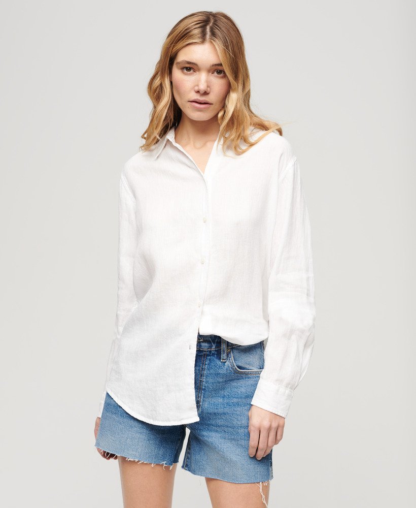 casual linnen boyfriend-shirt in optic