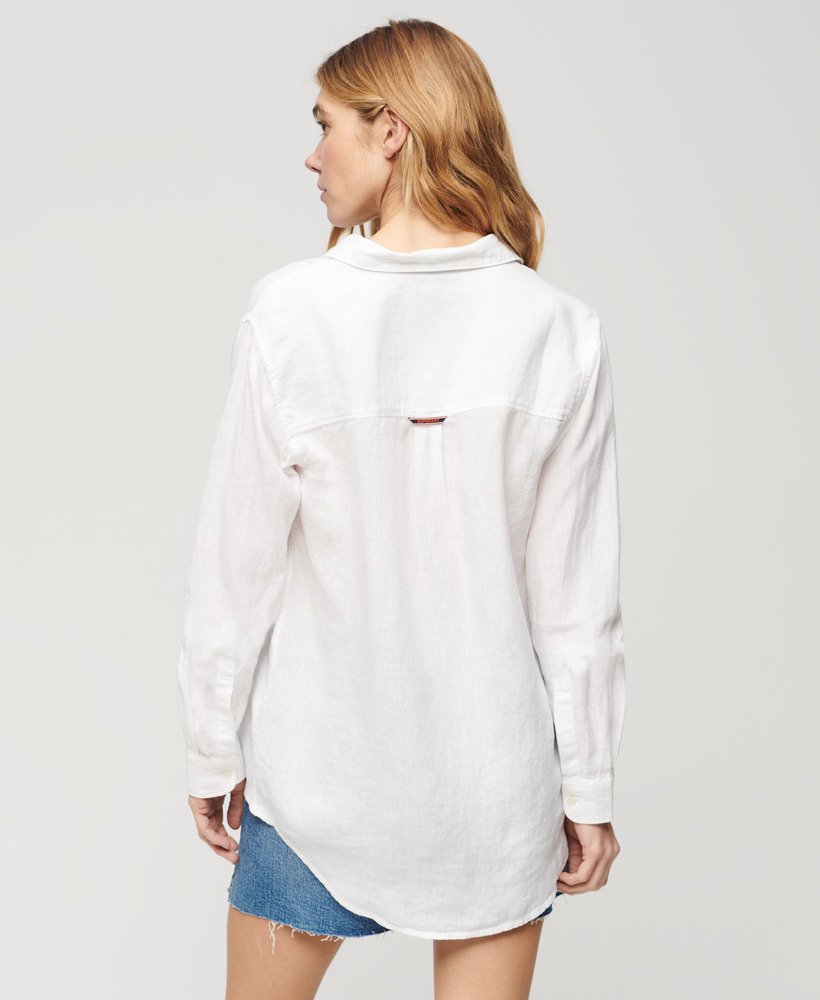 casual linnen boyfriend-shirt in optic