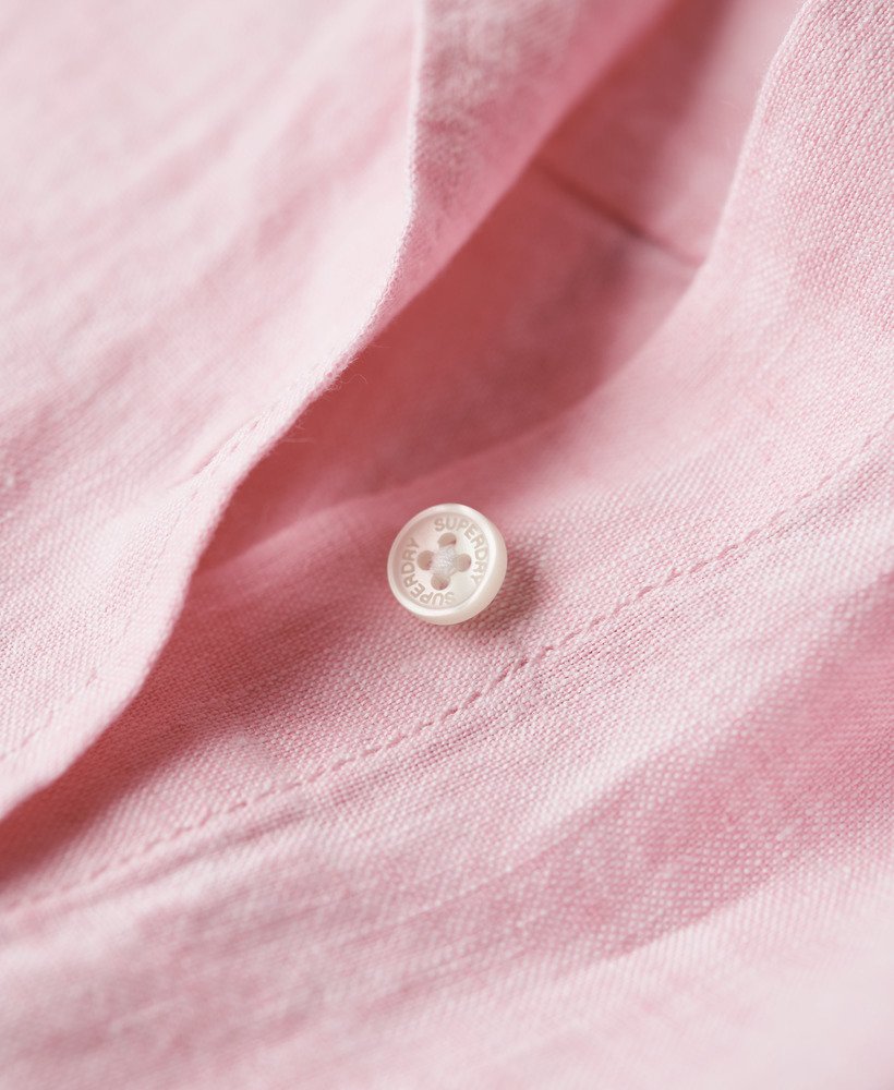 casual linnen boyfriend-shirt in lila blushroze.