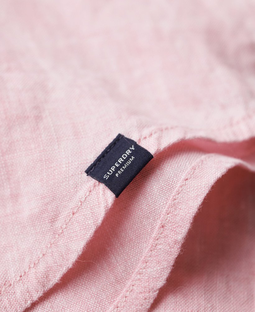 casual linnen boyfriend-shirt in lila blushroze.
