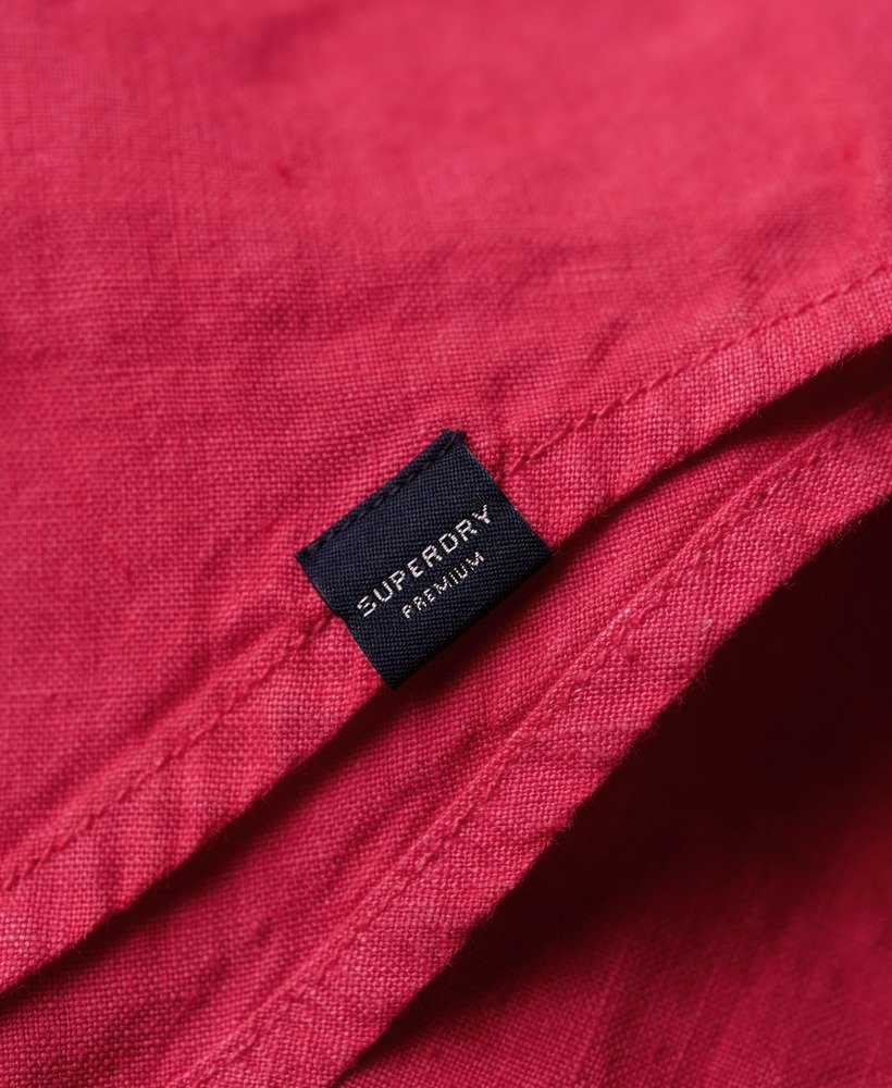 casual linnen boyfriend-shirt in felroze.