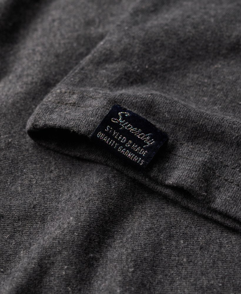 retro getailleerde vesttop met versieringen in granietgrijs gemêleerd