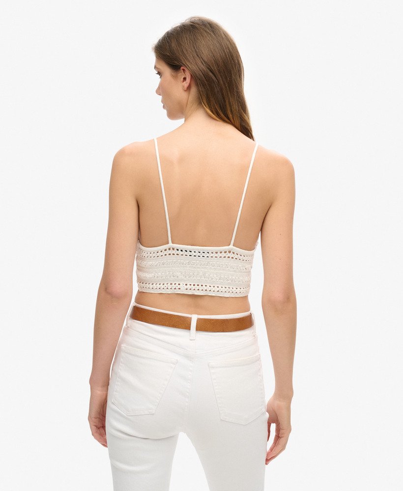 jersey kanten bralette in gebroken wit
