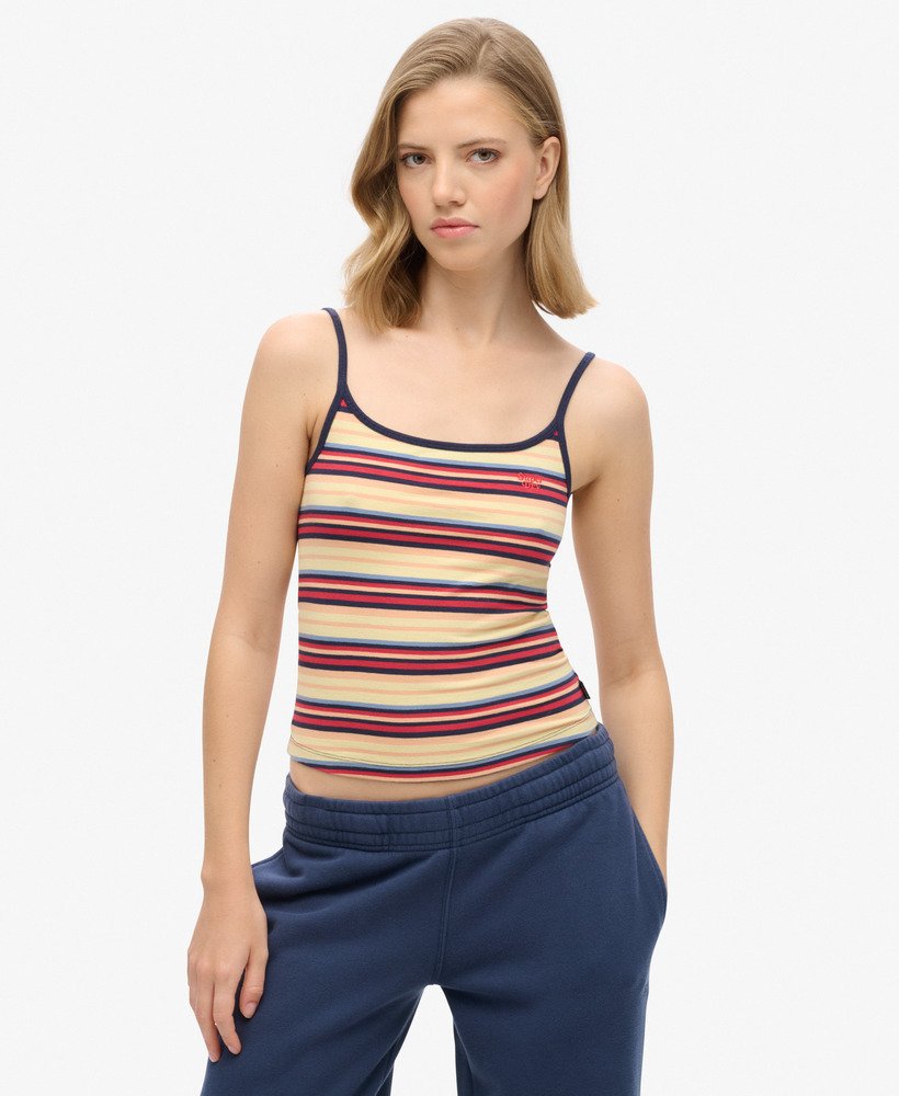 athletic essentials cami top in soda pop red stripe