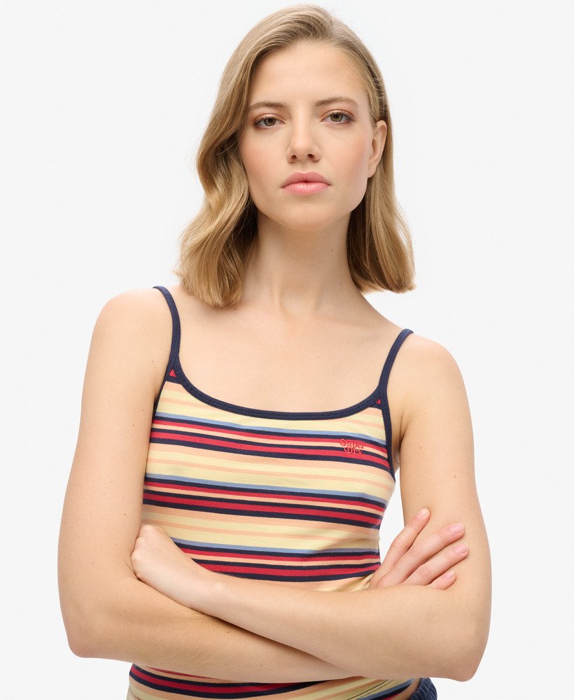 athletic essentials cami top in soda pop red stripe