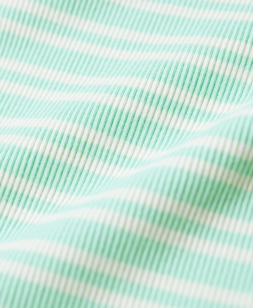 essential logo gestreept racervest in beach glass groene streep