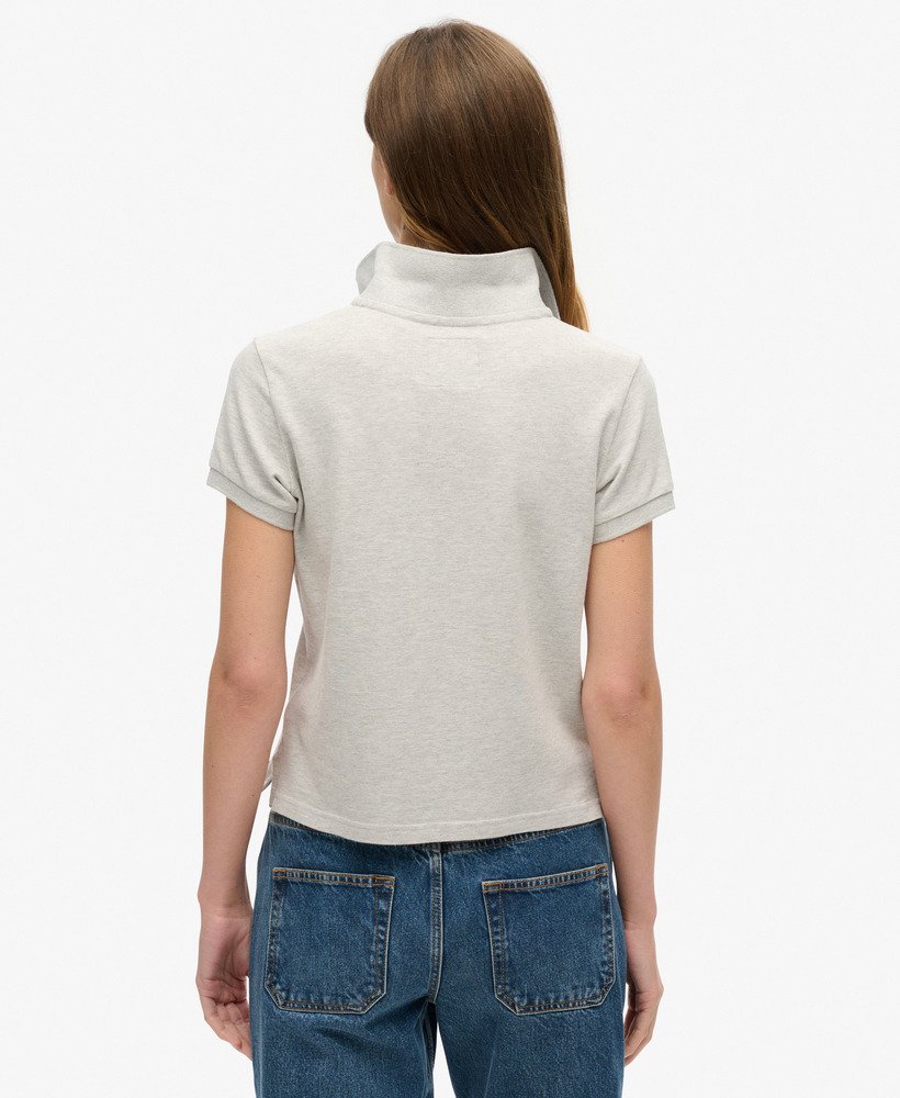 athletic essentials 90s fitted polo in glacier grey marl