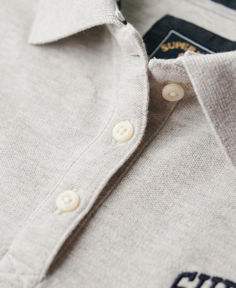 athletic essentials 90s fitted polo in glacier grey marl
