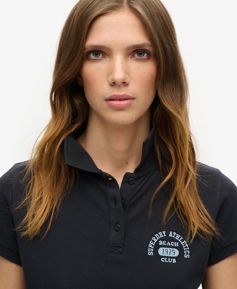 athletic essentials 90s fitted polo in eclipse navy
