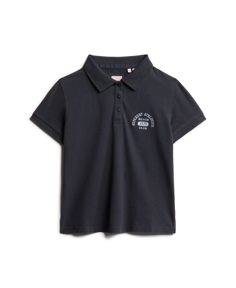 athletic essentials 90s fitted polo in eclipse navy