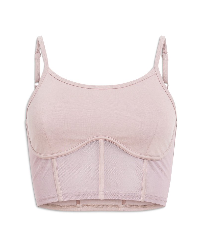 sport tech corset top in quail purple
