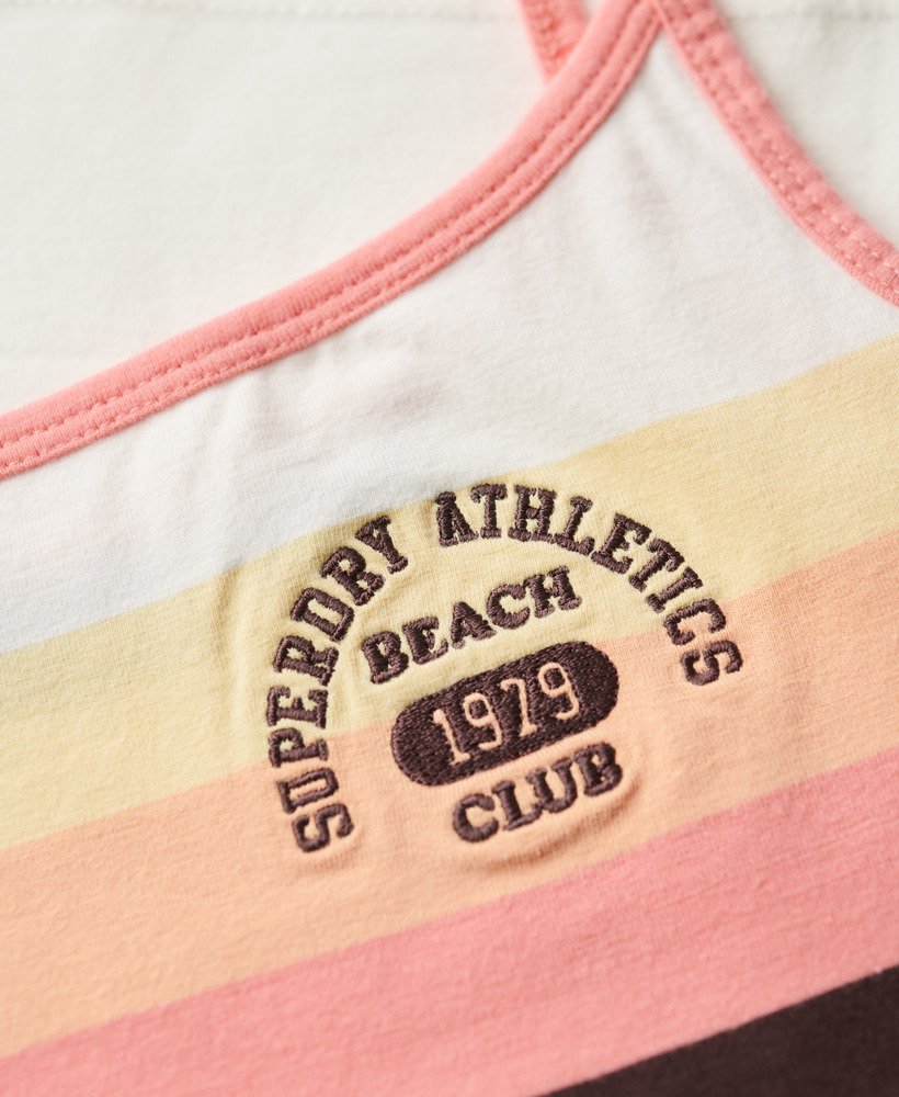 athletic essentials merk camitop in sunset coral stripe