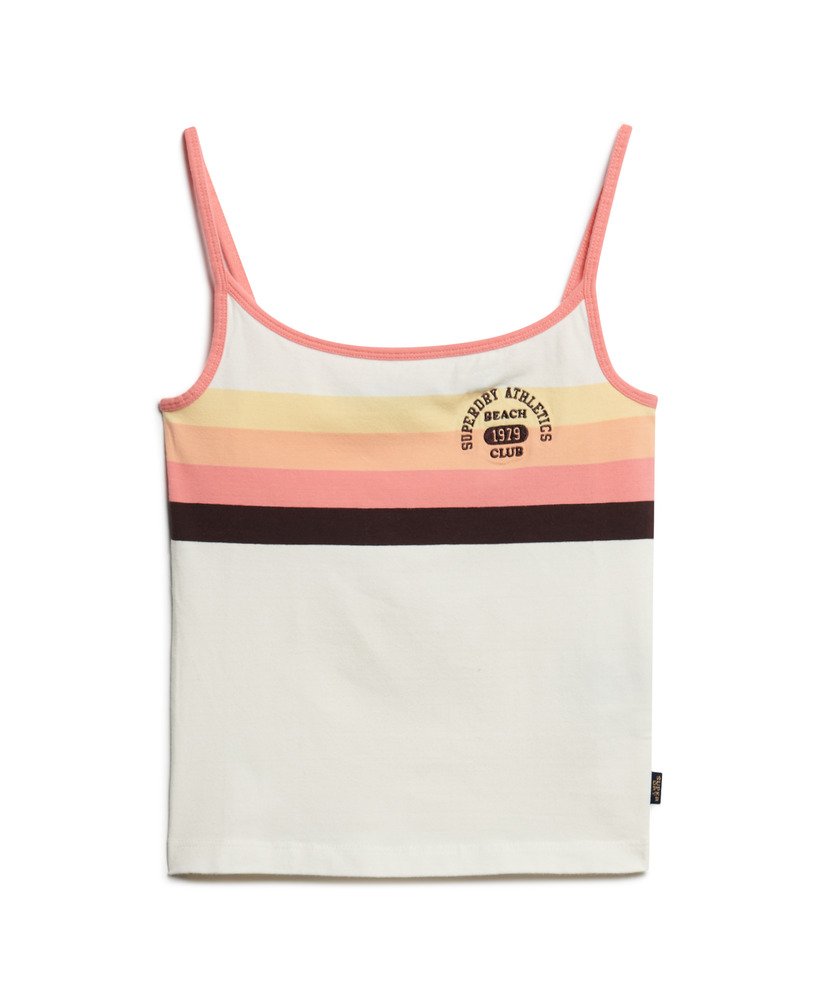 athletic essentials merk camitop in sunset coral stripe