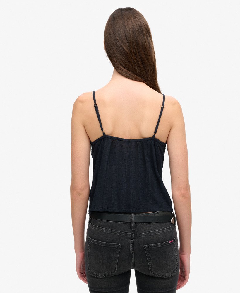 ibiza doorschijnende kanten camitop in eclipse navy