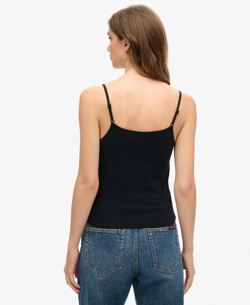 sportswear logo nauwsluitende cami top in zwart