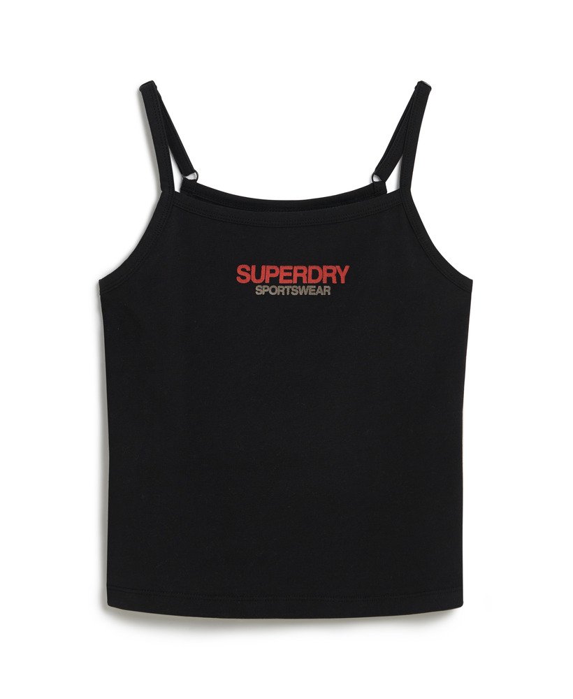 sportswear logo nauwsluitende cami top in zwart