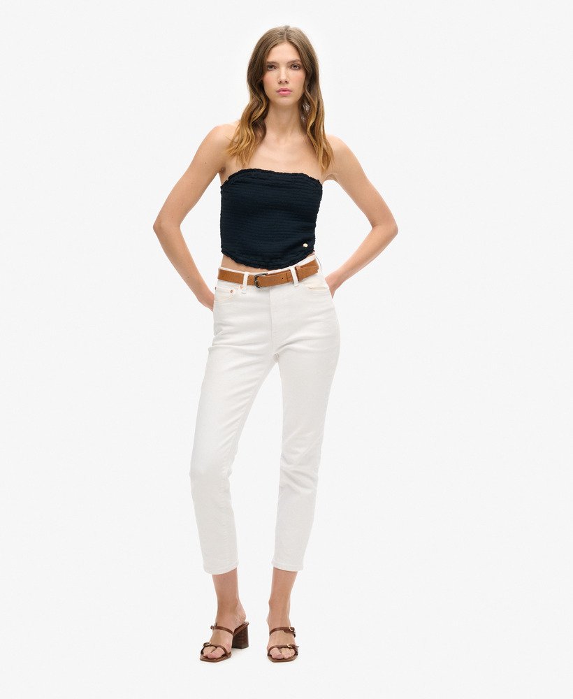 geplooide bandeau-top in eclipse navy