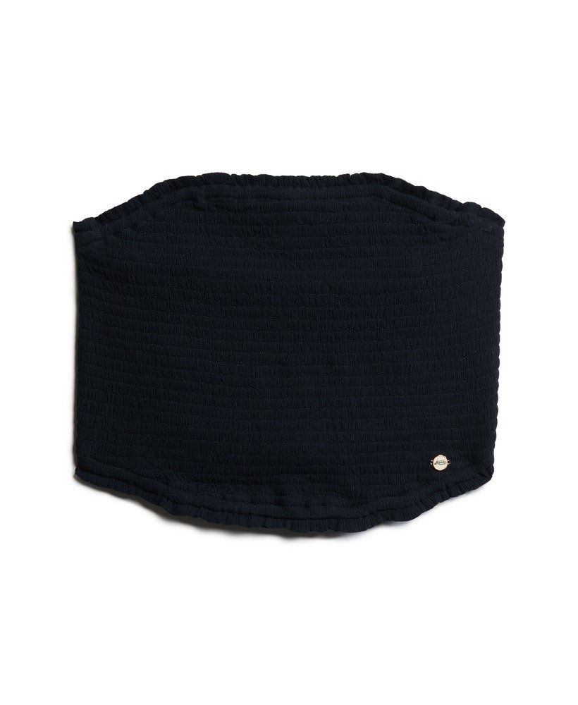 geplooide bandeau-top in eclipse navy