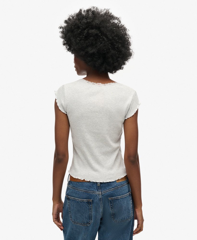 athletic essentials top met vierkante hals in glacier grey marl