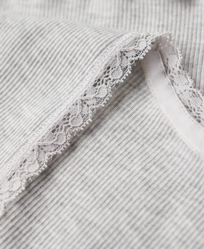 athletic essentials top met vierkante hals in glacier grey marl