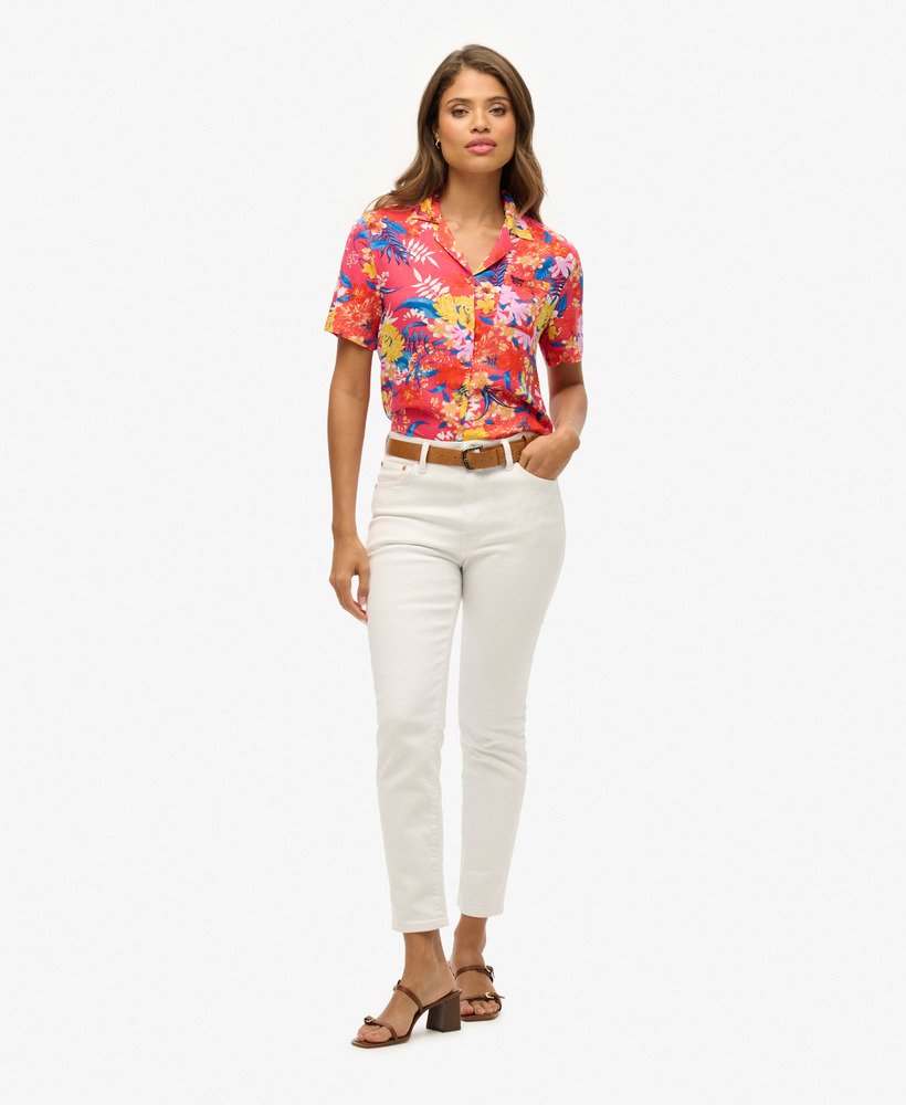 strandresort shirt in roze anemoon