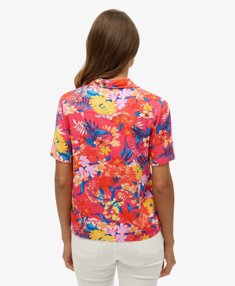 strandresort shirt in roze anemoon