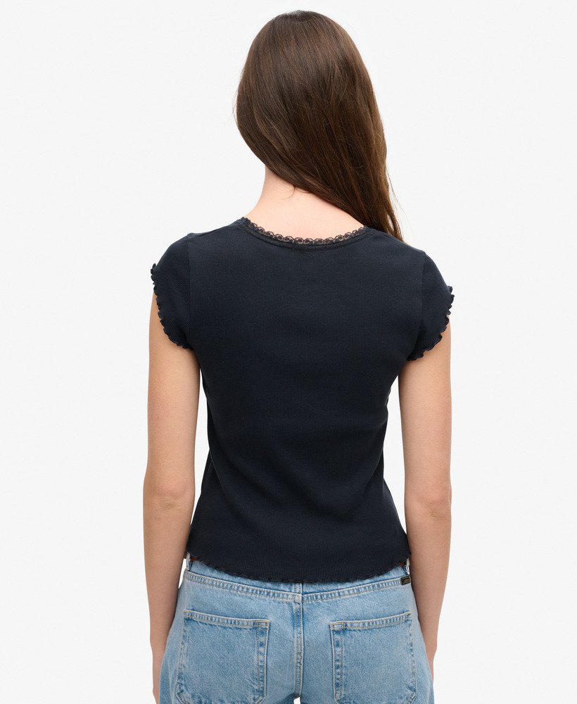athletic essentials top met vierkante hals in eclipse navy