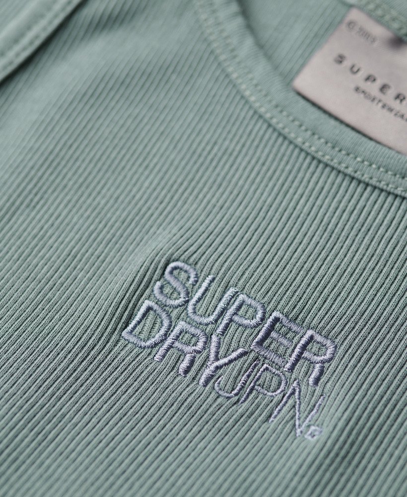 geborduurd ribvest in stormy weather blue