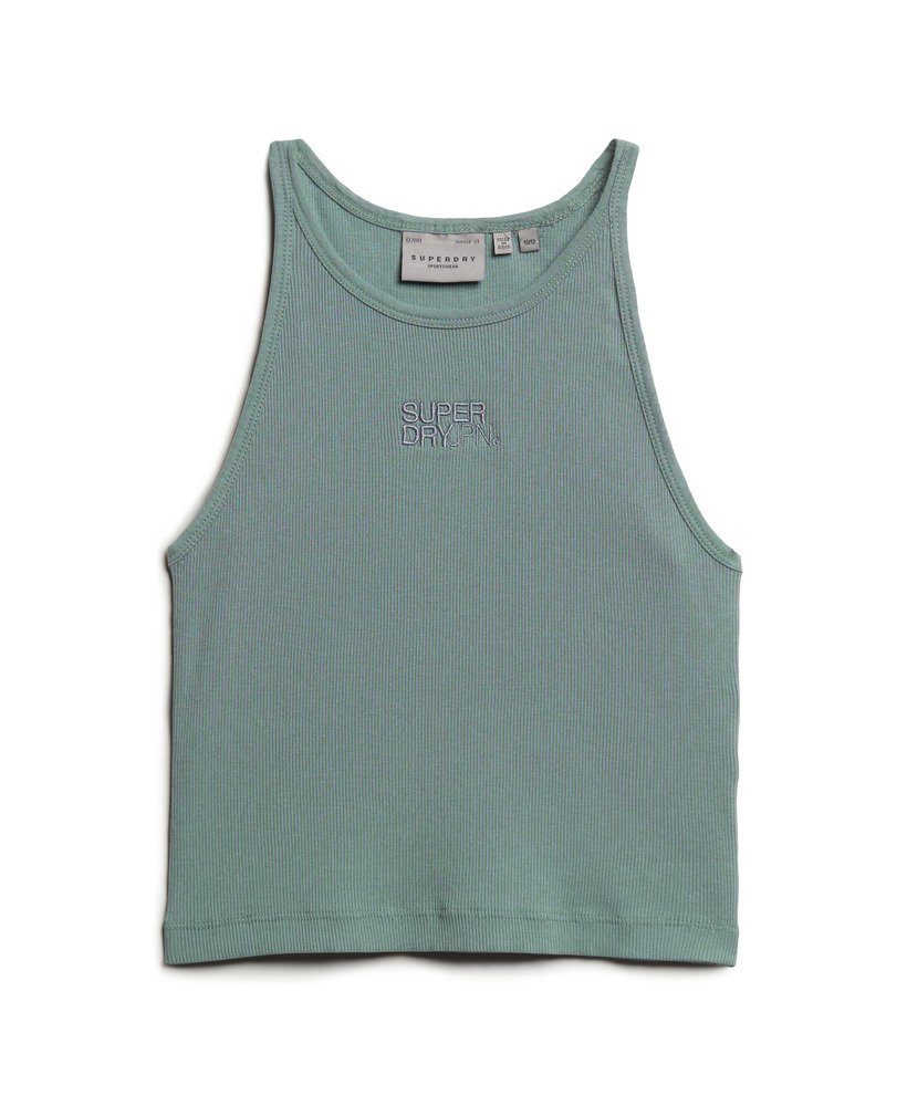 geborduurd ribvest in stormy weather blue